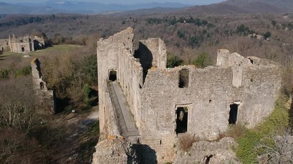 aerial view of the ancient town Monterano