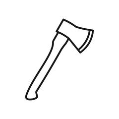 Metal ax with handle made of wood