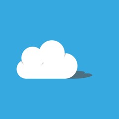 Cloud vector illustration on blue sky with shadow. Vector illustration EPS