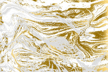 Obraz premium Gold and gray marbling pattern. Golden marble light texture. Vector illustration.