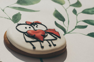 homemade pastry with love isolated on background