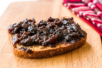 Organic Apple Molasses / Raw Fruit Paste Jam with Bread.