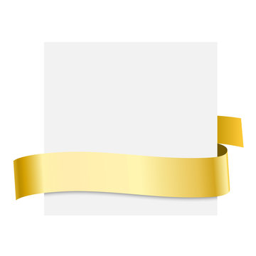 Golden Ribbon and blank paper - Vector Design Element