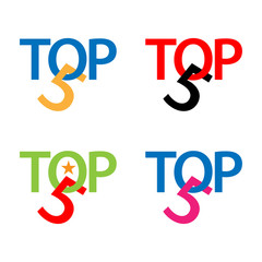 Top five stock icon. Colorful icon. flat design