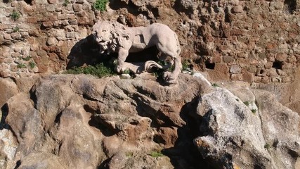 aerial view of the ancient town Monterano