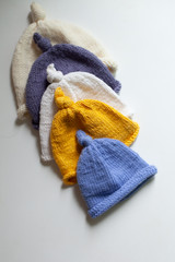 Children's knitted hats, with natural wool, handmade