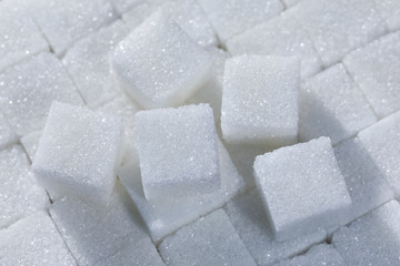 cube sugar heap close-up
