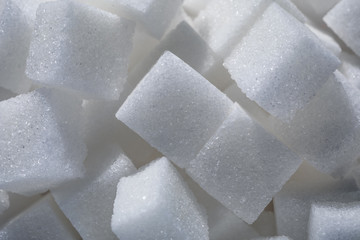 cube sugar heap close-up