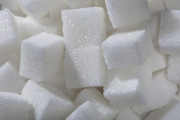 cube sugar heap close-up
