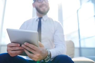 Touchpad of businessman