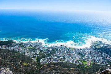 Beautiful Cape Town photo showing table mountain and Atlantic oc