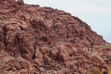 View of red rock canyon national park in Foggy day at nevada,USA.