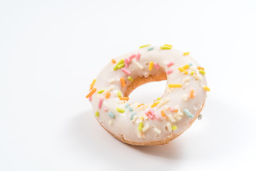 Donuts on a white background.