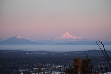 Bend Oregon cold morning view