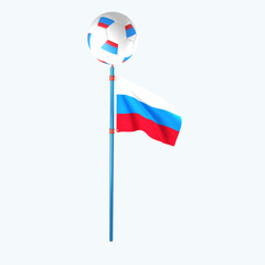3D rendered country flag with soccerball