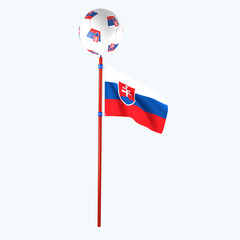 3D rendered country flag with soccerball