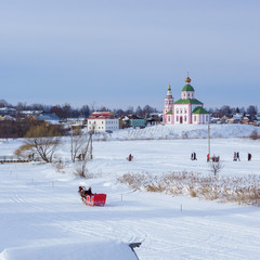  Russian Winter. Suzdal.  Postcard.