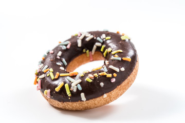 Donuts on a white background.