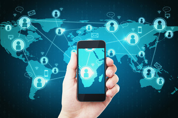 Social network and connection concept