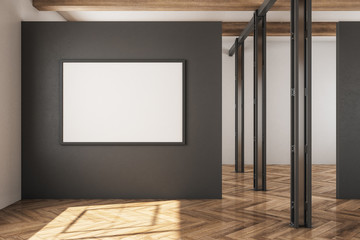 Contemporary warehouse with poster