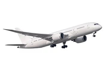 Foto auf Acrylglas Flugzeug Eine reine mit Boeing 787 ohne Logo starten isolierte Seitenansicht