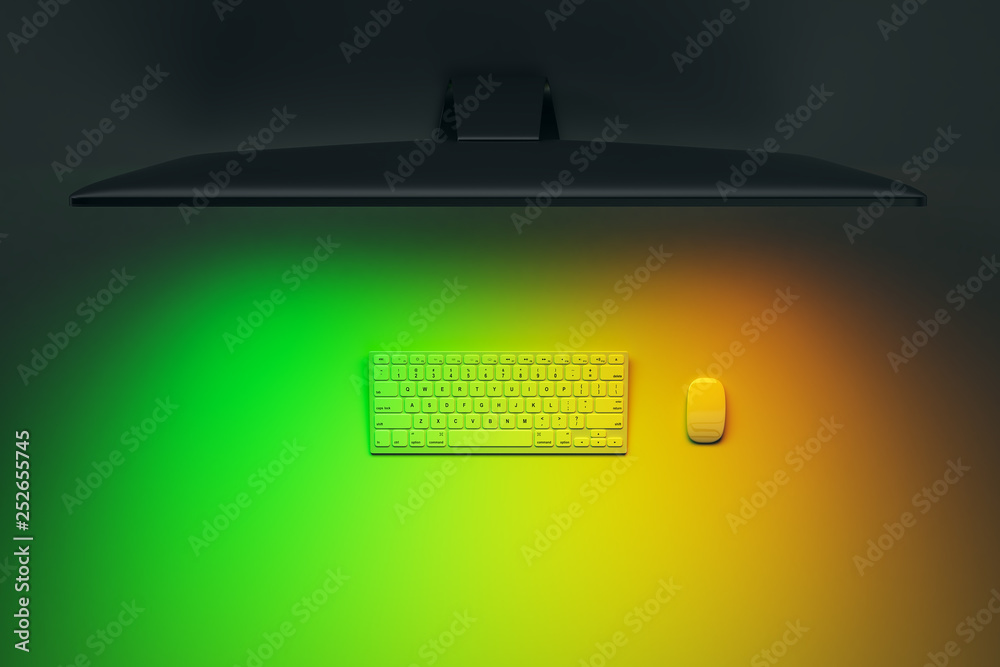 Poster Topview of computer on gradient table