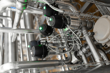 System of chrome-plated pipes at the food industry plant