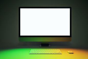 Blank white computer
