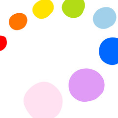 Colorful dots hand drawn background rainbow style minimalism