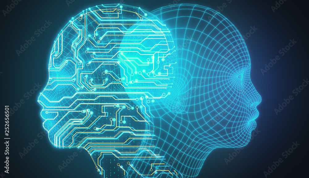 Poster Artificial intelligence and data concept