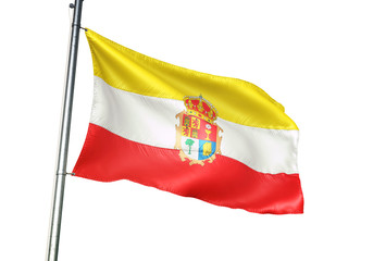 Cuenca province of Spain flag waving isolated 3D illustration