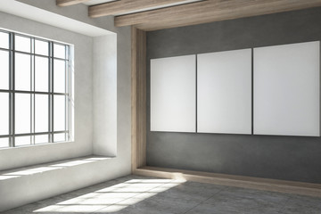 Obraz premium Contemporary interior with empty banners