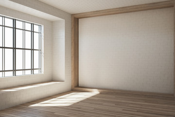 Modern interior with empty wall