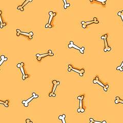 Hand doodle seamless pattern with bones. Vector textile, wrapping, wallpaper. Cute surface design background, vector illustration