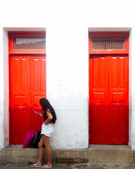Red doors, Paraty, Brazil