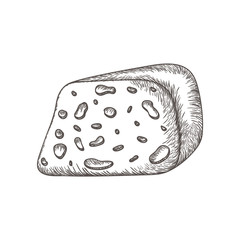 delicious cheese in drawing icon