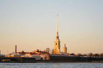 Naklejka premium View of buildings, streets, bridges, rivers and canals of St. Petersburg, Russia.