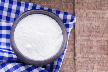 baking soda on the table, for cleaning and disinfection