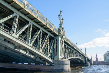 Obraz premium View of buildings, streets, bridges, rivers and canals of St. Petersburg, Russia.