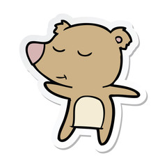 sticker of a happy cartoon bear