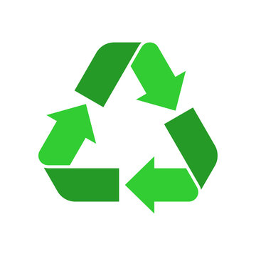Recycle sign. Green Reuse symbol with arrows. Eco and environment protection icon. Vector illustration.