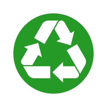 Recycle sign. Green Reuse symbol with arrows. Eco and environment protection icon. Vector illustration.