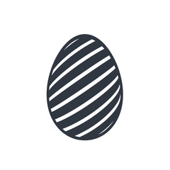 Easter egg icon. Black egg sign, isolated white background. Simple design, decoration Happy Easter. Holiday decorative element. Cute pattern ornament celebration. Spring symbol. Vector illustration