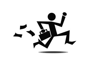 Businessman with Briefcase running