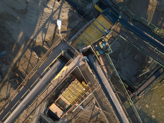 Extraction, washing, sorting and distraction of river gravel. Mining industry. Technology of...