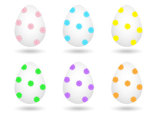 A set of patterned painted eggs, the concept of the holiday of spring Easter