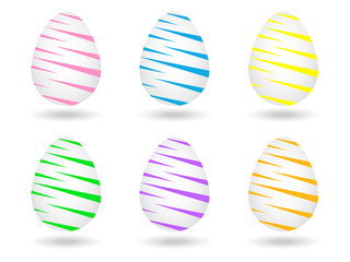 A set of patterned painted eggs, the concept of the holiday of spring Easter