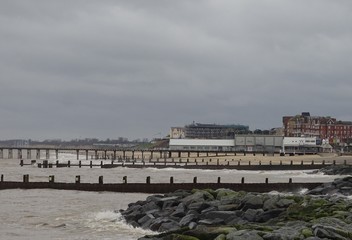Fototapeta premium Lowestoft Beach on a cold and windy winter's day