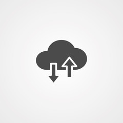 Cloud computing vector icon sign symbol