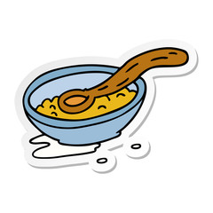 sticker cartoon doodle of a cereal bowl